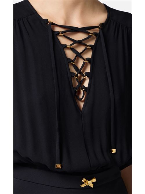 GEORGETTE LACED DRESS ELISABETTA FRANCHI | ABR3851E2110 nero